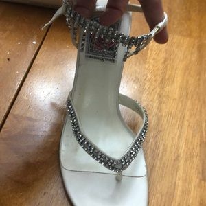 Silk thong sandal bridal shoes